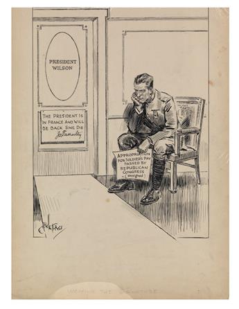 ALBERT T. REID. Group of 9 post-World War I era cartoons.